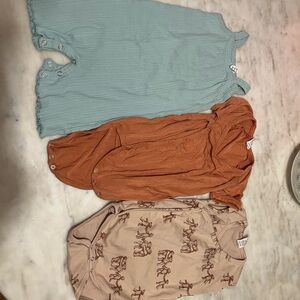 Kate Quinn Sleeveless Romper Trio - Teal, Rust, Beige